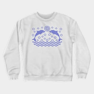 Dolphins knitted pattern Crewneck Sweatshirt